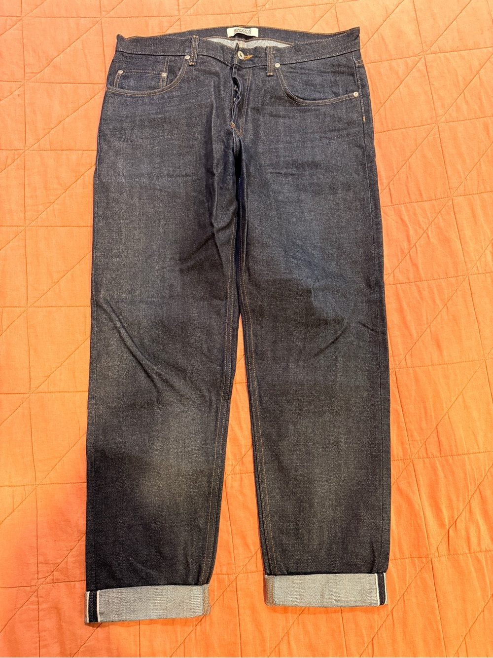 Naked & Famous Easy Guy Size 36 Raw Selvedge Indigo Jeans